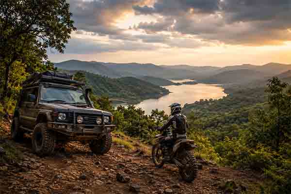 Offroading adventure trails and muddy roads in Panshet near Pune