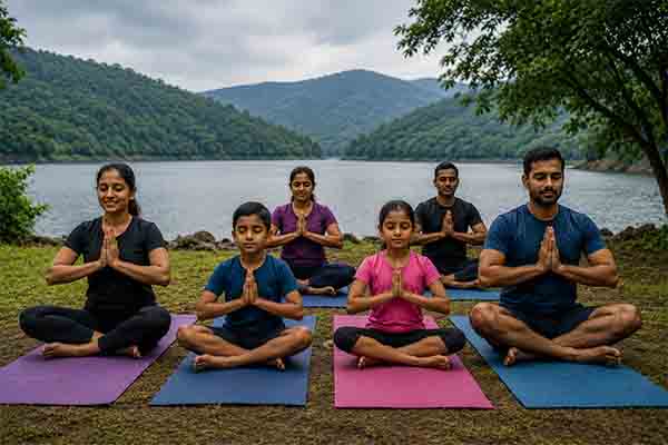 Yoga and meditation retreat surrounded by nature in Panshet